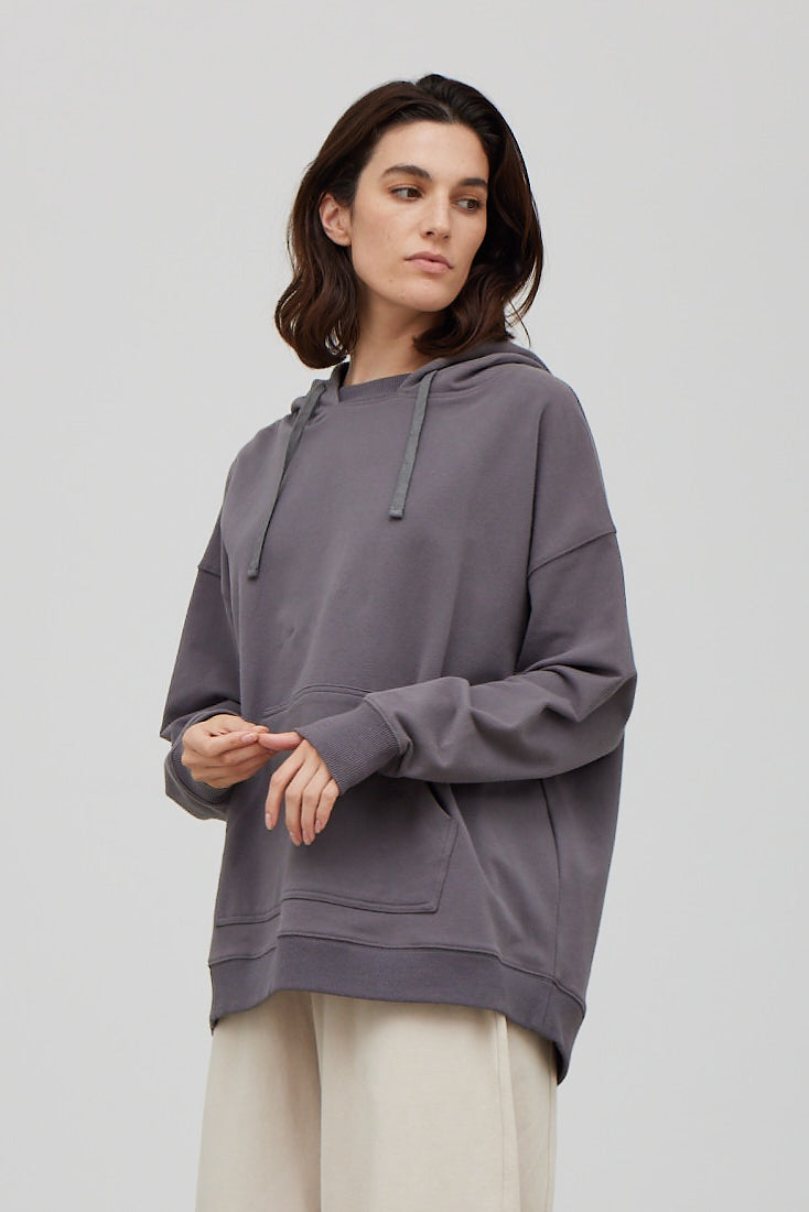 soft oversized drop shoulder pocket hoodie #color_charcoal